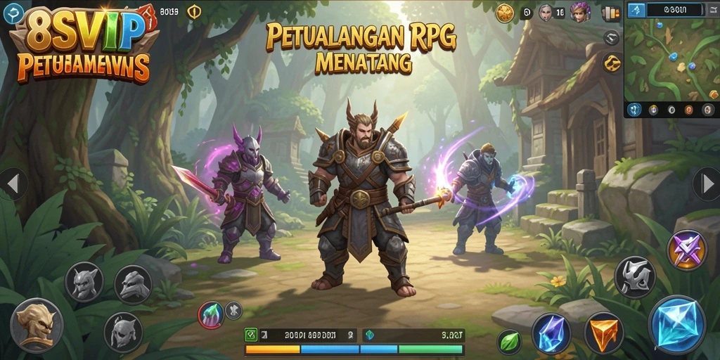 Screenshot 8SVIP menampilkan pertarungan epik dengan grafis menakjubkan.