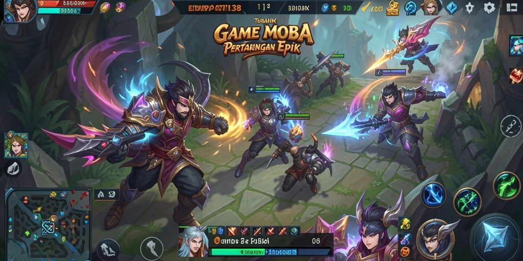 Tampilan aksi seru dari gameplay MOBA di EMPATI138.