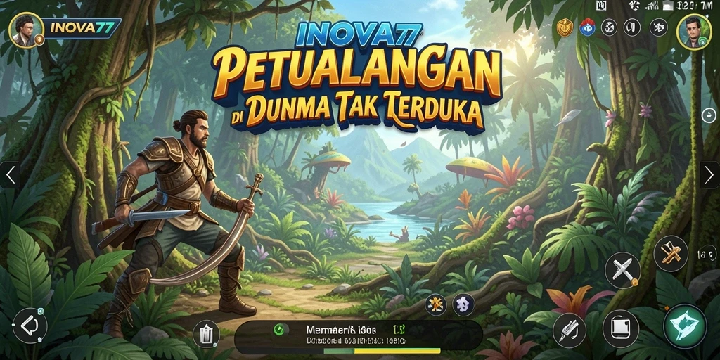 Screenshot INOVA77 menunjukkan salah satu lokasi menakjubkan dalam game petualangan ini.