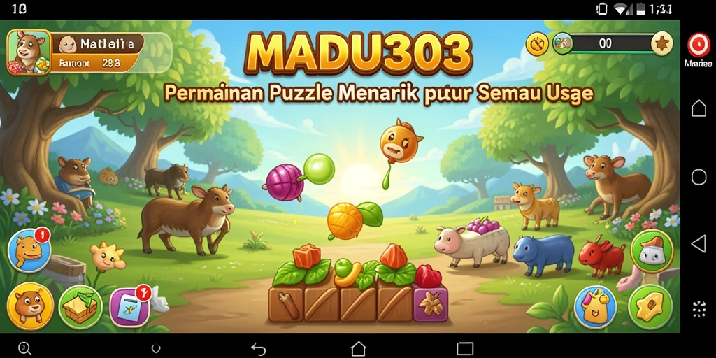 Tampilan gameplay menarik dari MADU303 dengan berbagai tantangan puzzle.