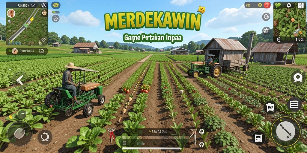 Screenshot gameplay menunjukkan aktivitas bertani yang seru dan interaktif.