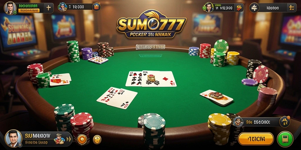 Tampilan gameplay menarik dalam permainan Poker SUMO777.