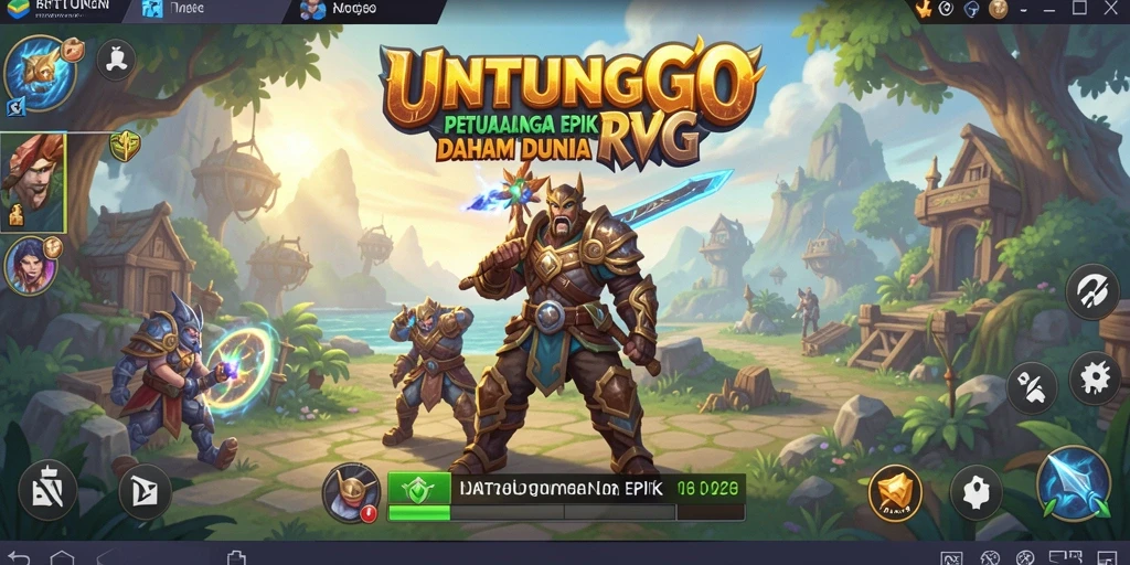 Screenshot gameplay UNTUNGGO menampilkan pertempuran epik dalam dunia RPG.